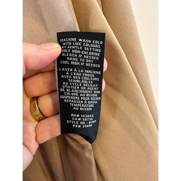 Bagatelle Collection Womens Camel Double Breasted Coat Dress Old Money Large - Picture 7 of 7